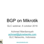 October 2016, GLC webinar: BGP on Mikrotik
