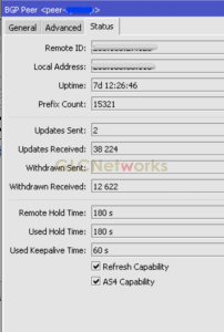 a BGP peer with partial-routes
