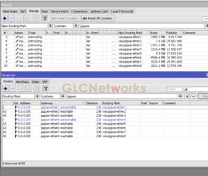 specific routing and mangle for combining 8 ISP